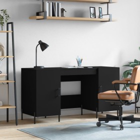 Black engineered wood desk 140x50x75 cm by vidaXL, Desks - Ref: Foro24-829557, Price: 147,28 €, Discount: %