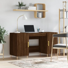 Brown oak engineered wood desk 140x50x75 cm by vidaXL, Desks - Ref: Foro24-829539, Price: 90,99 €, Discount: %