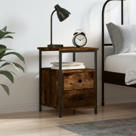 Engineered wood smoked oak bedside table 34x35.5x50cm by vidaXL, Nightstands - Ref: Foro24-826017, Price: 49,19 €, Discount: %