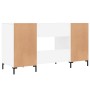 Glossy white plywood desk 140x50x75 cm by vidaXL, Desks - Ref: Foro24-829550, Price: 126,03 €, Discount: %