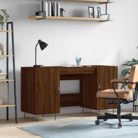 Engineered wood oak brown desk 140x50x75 cm by vidaXL, Desks - Ref: Foro24-829547, Price: 112,18 €, Discount: %