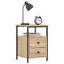 Engineered wood nightstand in Sonoma oak, measuring 34x35.5x50 cm. by vidaXL, Nightstands - Ref: Foro24-826015, Price: 61,99 ...