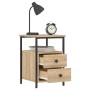 Engineered wood nightstand in Sonoma oak, measuring 34x35.5x50 cm. by vidaXL, Nightstands - Ref: Foro24-826015, Price: 61,99 ...