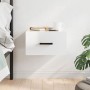 Glossy white wall bedside table 35x35x20 cm by vidaXL, Lockers and storage cabinets - Ref: Foro24-829824, Price: 30,08 €, Dis...