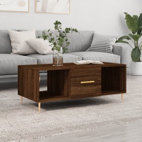 Brown oak plywood coffee table 102x50x40 cm by vidaXL, Coffee table - Ref: Foro24-829291, Price: 48,76 €, Discount: %