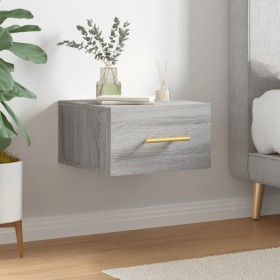 Wall-mounted bedside table in Sonoma grey color, 35x35x20 cm. by vidaXL, Lockers and storage cabinets - Ref: Foro24-829800, P...