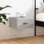 Wall-mounted bedside table in Sonoma grey color, 35x35x20 cm. by vidaXL, Lockers and storage cabinets - Ref: Foro24-829784, P...