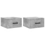 Wall bedside tables 2 pcs concrete gray color 35x35x20 cm by vidaXL, Lockers and storage cabinets - Ref: Foro24-829829, Price...