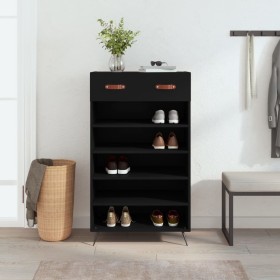 Zapatero madera de ingeniería negro 60x35x105 cm de vidaXL, Armarios y almacenamiento - Ref: Foro24-829581, Precio: 57,22 €, ...