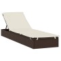 Sun lounger with round brown synthetic rattan awning 211x57x140cm by vidaXL, Loungers - Ref: Foro24-319641, Price: 145,36 €, ...