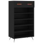 Black engineered wood shoe rack 60x35x105 cm by vidaXL, Closets and storage - Ref: Foro24-829581, Price: 73,51 €, Discount: %