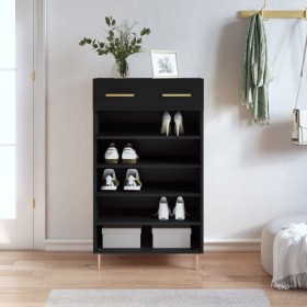 Black engineered wood shoe rack 60x35x105 cm by vidaXL, Closets and storage - Ref: Foro24-829597, Price: 71,93 €, Discount: %