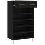 Black engineered wood shoe rack 60x35x105 cm by vidaXL, Closets and storage - Ref: Foro24-829597, Price: 72,71 €, Discount: %