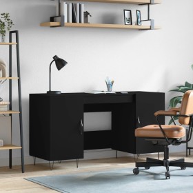 Black engineered wood desk 140x50x75 cm by vidaXL, Desks - Ref: Foro24-829541, Price: 120,14 €, Discount: %