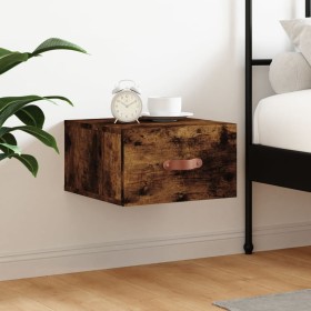 Smoked oak wall bedside table 35x35x20 cm by vidaXL, Lockers and storage cabinets - Ref: Foro24-829782, Price: 20,55 €, Disco...