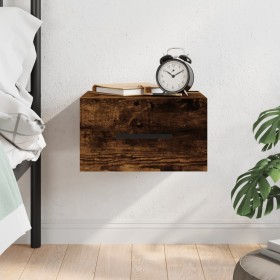 Wall-mounted bedside table in smoked oak color, 35x35x20 cm by vidaXL, Lockers and storage cabinets - Ref: Foro24-829878, Pri...