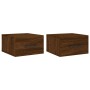 Wall bedside tables 2 pcs brown oak color 35x35x20 cm by vidaXL, Lockers and storage cabinets - Ref: Foro24-829883, Price: 43...