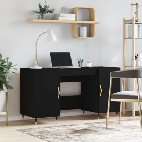 Black engineered wood desk 140x50x75 cm by vidaXL, Desks - Ref: Foro24-829525, Price: 118,02 €, Discount: %