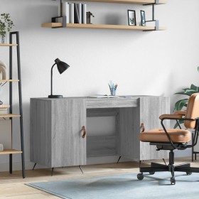 Sonoma gray engineered wood desk 140x50x75 cm by vidaXL, Desks - Ref: Foro24-829522, Price: 91,99 €, Discount: %