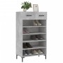 Concrete gray engineered wood shoe rack 60x35x105 cm by vidaXL, Closets and storage - Ref: Foro24-829616, Price: 92,37 €, Dis...