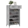 Concrete gray engineered wood shoe rack 60x35x105 cm by vidaXL, Closets and storage - Ref: Foro24-829616, Price: 92,37 €, Dis...