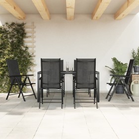 7-piece black aluminum garden dining set by vidaXL, Garden sets - Ref: Foro24-3200603, Price: 477,62 €, Discount: %