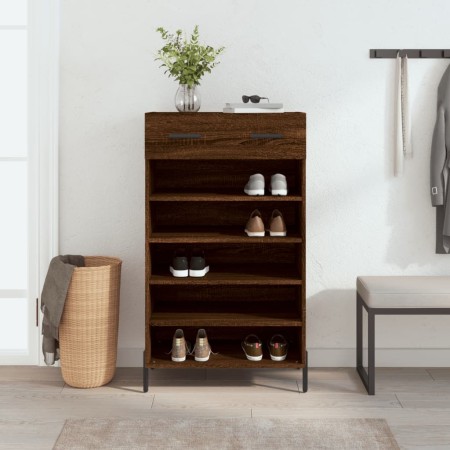 Brown oak engineered wood shoe rack 60x35x105 cm by vidaXL, Closets and storage - Ref: Foro24-829627, Price: 58,50 €, Discoun...