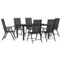 Juego de comedor para jardín 7 piezas aluminio negro de vidaXL, Conjuntos de jardín - Ref: Foro24-3200603, Precio: 455,11 €, ...