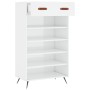 Mueble zapatero madera contrachapada blanco brillo 60x35x105 cm de vidaXL, Armarios y almacenamiento - Ref: Foro24-829582, Pr...