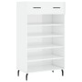 Mueble zapatero madera contrachapada blanco brillo 60x35x105 cm de vidaXL, Armarios y almacenamiento - Ref: Foro24-829630, Pr...