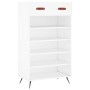 White engineered wood shoe rack 60x35x105 cm by vidaXL, Closets and storage - Ref: Foro24-829580, Price: 52,03 €, Discount: %