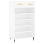 White engineered wood shoe rack 60x35x105 cm by vidaXL, Closets and storage - Ref: Foro24-829588, Price: 89,99 €, Discount: %