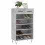 Zapatero madera de ingeniería gris hormigón 60x35x105 cm de vidaXL, Armarios y almacenamiento - Ref: Foro24-829608, Precio: 5...