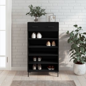 Black engineered wood shoe rack 60x35x105 cm by vidaXL, Closets and storage - Ref: Foro24-829613, Price: 60,03 €, Discount: %