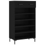 Zapatero madera de ingeniería negro 60x35x105 cm de vidaXL, Armarios y almacenamiento - Ref: Foro24-829613, Precio: 58,87 €, ...