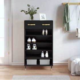 Black engineered wood shoe rack 60x35x105 cm by vidaXL, Closets and storage - Ref: Foro24-829589, Price: 87,79 €, Discount: %