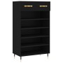 Black engineered wood shoe rack 60x35x105 cm by vidaXL, Closets and storage - Ref: Foro24-829589, Price: 87,79 €, Discount: %