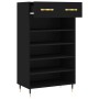 Black engineered wood shoe rack 60x35x105 cm by vidaXL, Closets and storage - Ref: Foro24-829589, Price: 87,79 €, Discount: %