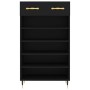 Black engineered wood shoe rack 60x35x105 cm by vidaXL, Closets and storage - Ref: Foro24-829589, Price: 87,79 €, Discount: %