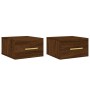 Wall bedside tables 2 pcs brown oak color 35x35x20 cm by vidaXL, Lockers and storage cabinets - Ref: Foro24-829803, Price: 41...