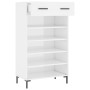 Mueble zapatero madera contrachapada blanco brillo 60x35x105 cm de vidaXL, Armarios y almacenamiento - Ref: Foro24-829614, Pr...