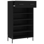 Black engineered wood shoe rack 60x35x105 cm by vidaXL, Closets and storage - Ref: Foro24-829621, Price: 79,59 €, Discount: %