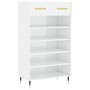 Glossy white plywood shoe cabinet 60x35x105 cm by vidaXL, Closets and storage - Ref: Foro24-829590, Price: 59,75 €, Discount: %