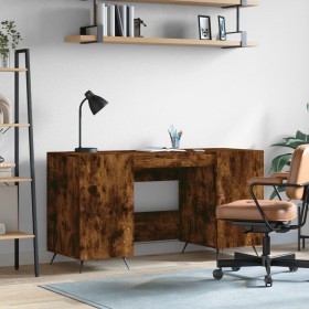 Escritorio madera de ingeniería roble ahumado 140x50x75 cm de vidaXL, Escritorios - Ref: Foro24-829521, Precio: 113,99 €, Des...