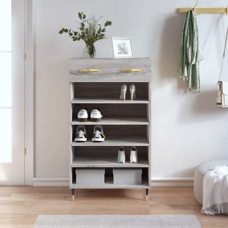 Sonoma gray engineered wood shoe rack 60x35x105 cm by vidaXL, Closets and storage - Ref: Foro24-829594, Price: 53,62 €, Disco...