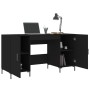 Black engineered wood desk 140x50x75 cm by vidaXL, Desks - Ref: Foro24-829549, Price: 141,53 €, Discount: %