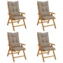 Reclining garden chairs and cushions 4 pcs solid teak wood by vidaXL, Garden chairs - Ref: Foro24-3196486, Price: 554,63 €, D...