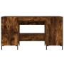 Escritorio madera de ingeniería roble ahumado 140x50x75 cm de vidaXL, Escritorios - Ref: Foro24-829553, Precio: 115,99 €, Des...