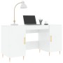 Glossy white plywood desk 140x50x75 cm by vidaXL, Desks - Ref: Foro24-829534, Price: 145,99 €, Discount: %