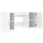 Glossy white plywood desk 140x50x75 cm by vidaXL, Desks - Ref: Foro24-829534, Price: 145,99 €, Discount: %